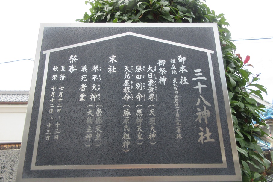 三十八神社御祭神